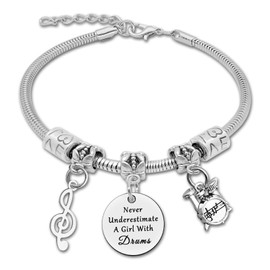 DlaeKua Drummer Gifts Bracelet Drum Lover Gifts for Musician Gifts for Women Drum Gifts Birthday Gifts for Drummer Music Student Gifts Drum Player Gifts Graduation Gifts for Friends