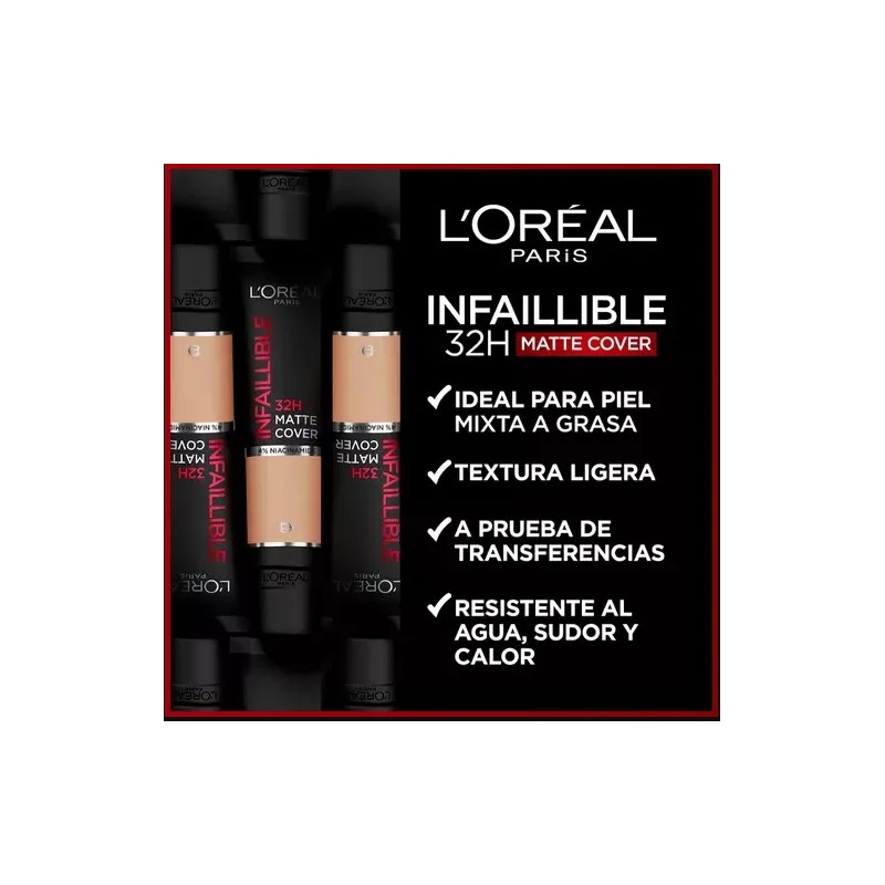 Base Maquillaje Loral Paris Infaillible Matte Cover 30ml Tono 260