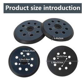 JRSHOME 5 Inch 8 Hole Replacement Sander Pad, 2 Pack Hook and Loop Sander Replacement Sanding Pad for Makita BO5010, BO5030K, BO5031K, BO5041K Sanders