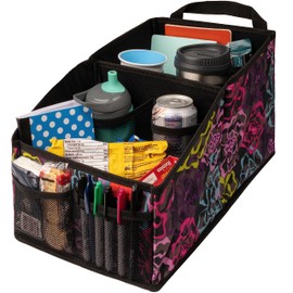 Lusso Gear Car Seat Organizer for Front or Backseat - Great for Adults & Kids, Features 9 Storage Compartments for Toys, Magazines, Tissues, Maps, Books, Documents, Games & More (Floral)