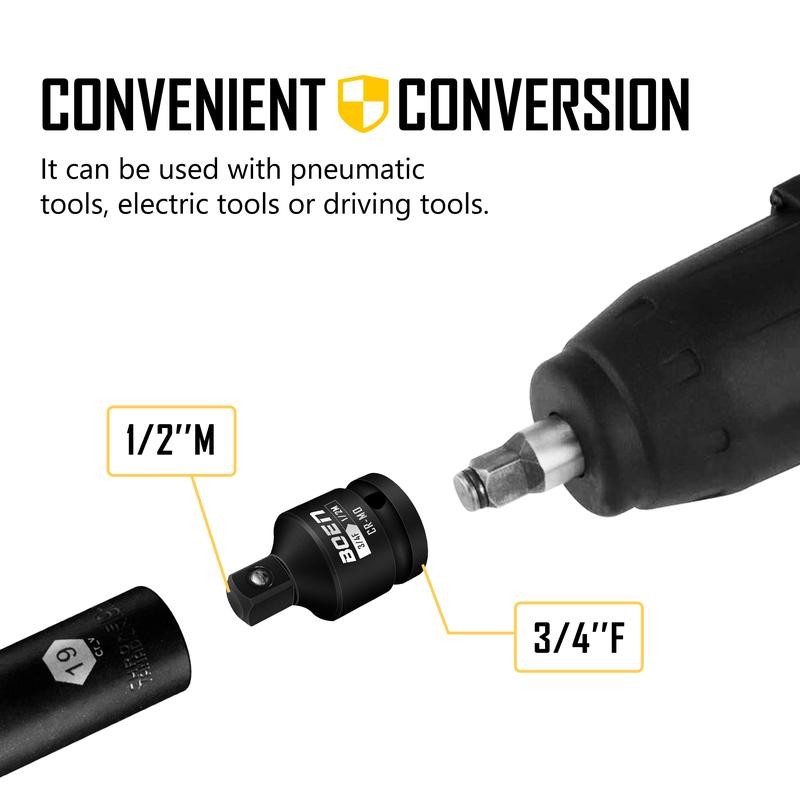 BOEN 8 Piece Impact Socket Adapter and Reducer Set, 1/4"