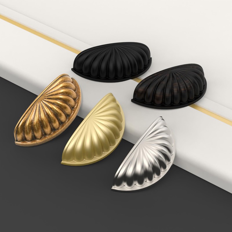 Asidrama 10 Pack 3 Inch(76mm) Brushed Gold Kitchen Cabinet Handles,