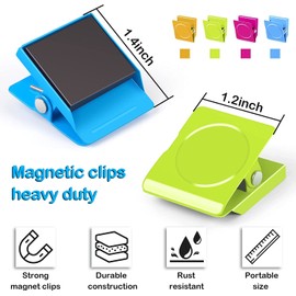 Magnetic Clips Heavy Duty, Magnets Clip, Fridge Magnet Clips, Strong Fridge Magnets, Clips Magnets for Fridge, Whiteboard-24pack
