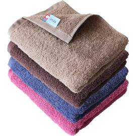 imaa Imabari Towels, Certified Face Towels, Set of 4, Fluffy, Thin, Absorbent and Quick Drying, Made in Japan, 100% Cotton, Vacuum Compression Pack, 4 Pieces A