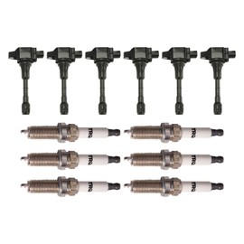 TRQ Ignition Kit Ignition Coil Spark Plugs Compatible with 2009-2012 INFINITI G37