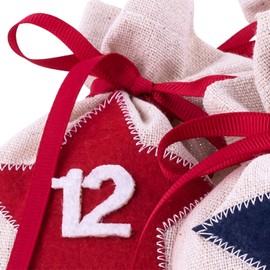Advent Calendar for Filling Star 24 Fabric Bags Gift Bags Christmas with Numbers, Christmas Calendar DIY pajoma