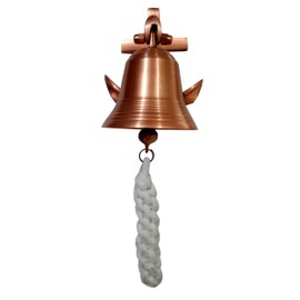 Purpledip Brass Nautical Bell Anchor Mount: Pirate Ship Marine Wall Hanging, Copper (11403B)