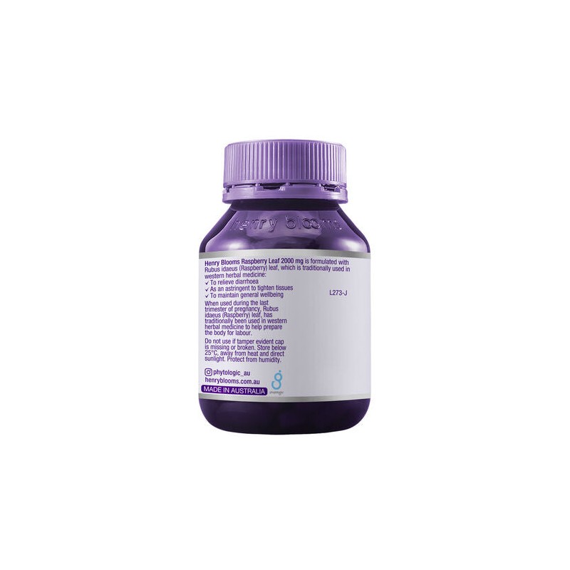 Henry Blooms Raspberry Leaf 2000Mg 60 Vegetarian Capsules