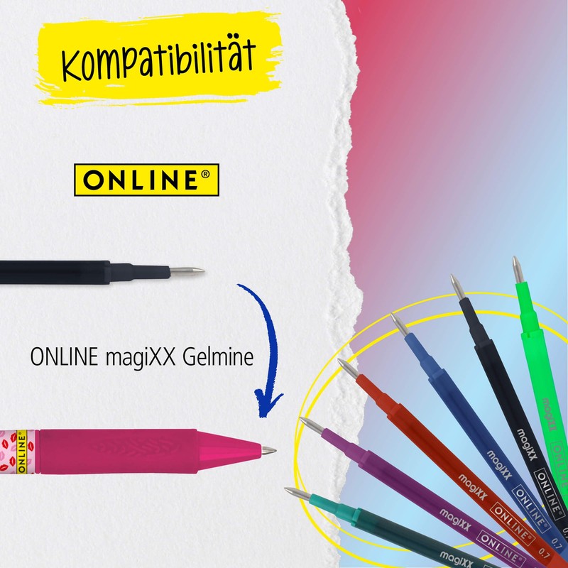 Online MagiXX, 6 x Fun Love & Peace Erasable Gel