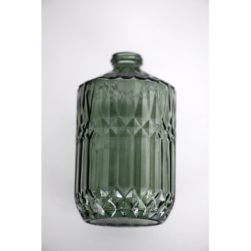 Hzxcuim 18oz Green Glass Soap Dispenser, Refillable Kitchen, Bathroom Thick