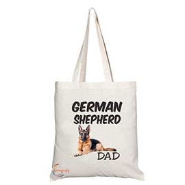 Coralgraph TB563 GERMAN SHEPHERD DAD Novelty Present Gift Printed Eco-Friendly Stylish Long Handled Tote Shoulder Bag