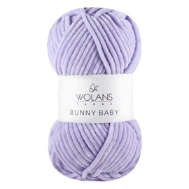 Wolans Bunny Baby Chenille Style Yarn Wool 70 Colours Available 100g Balls (Light Purple Col 15)