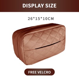 Tissue Box Holder Leather PU Tissues Box for Easy Installation on Backseat and Armrest for 120 Standard Tissue (Black)