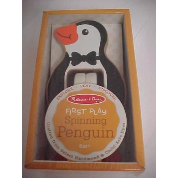 MELISSA & DOUG First Play Wooden Spinning Penguin Item No.