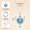 OVIMIA Heart Necklaces for Women March Birthstone Pendant Necklace 925