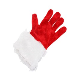 Dzrige Christmas Red Gloves,Red Velvet Gloves,Santa Claus White Gloves,Red Short Gloves With White Furry Cuffors for Women Costumes Fancy Dress Christmas Party Favors