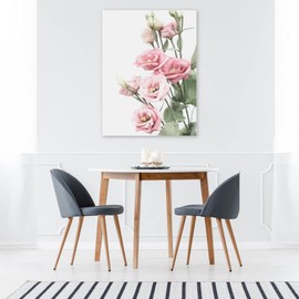 Fine Art Canvas Lisianthus 1 Canvas Wall Decor by Artist Sisi & Seb for Living Room, Bedroom, Bathroom, Kitchen, Office, Bar, Dining & Guest Room - Ready to Hang - 35 in x 46 in