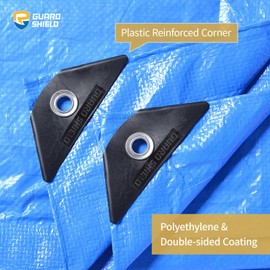 GUARD SHIELD Blue Tarp Waterproof Multi Purpose Outdoor Poly Tarp Cover 10x12 Feet Lightweight 5mil