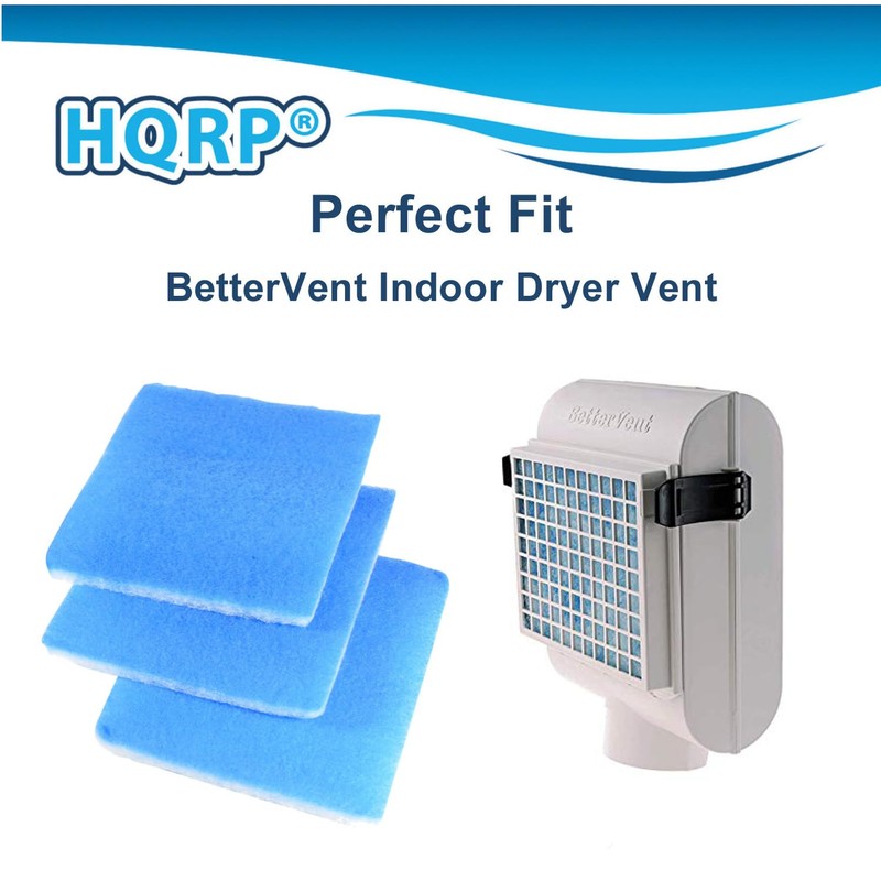 HQRP 6-pack Polyester Filters compatible with BetterVent Indoor Dryer Vent