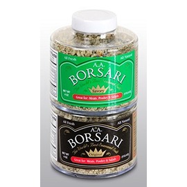 Borsari Seasoned Salt Combo - Multi-Use All Purpose Savory and Original Seasonings - Gourmet Sea Salt Blends With Herbs and Spices - Gluten Free - Set of 2, 4 oz Shaker Bottles