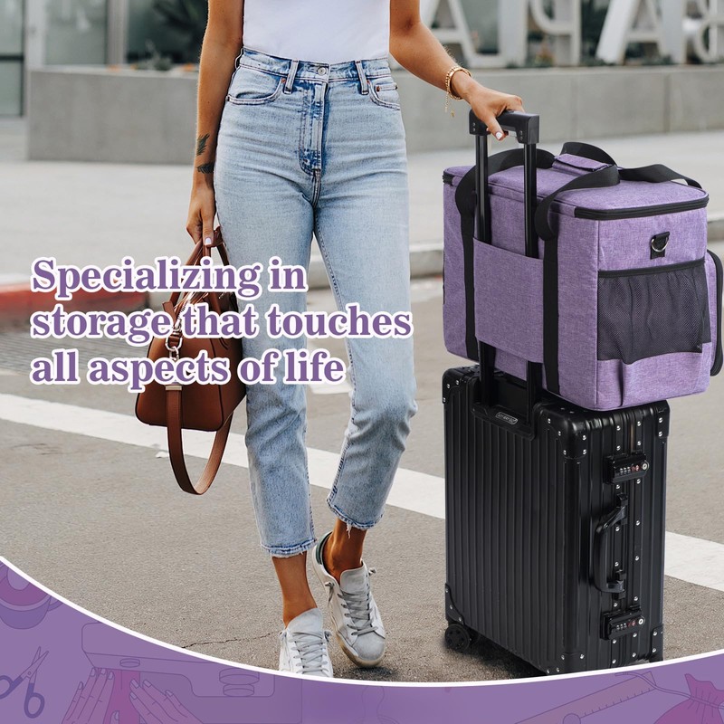 Jdstorbox Sewing Machine Carrying Case,Sewing Accessories Organizer With Removable Padding,Tote