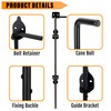 DJSUNPACKING 24" Heavy Duty Cane Bolt Gate Drop Rod-Steel Gate