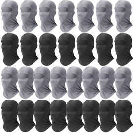 30 Pcs Balaclava Ski Face Mask Full Face Cover Mask UV Protection Cooling Neck Gaiter Winter Summer for Men Women Outdoor (Black, Gray, Simple Style)