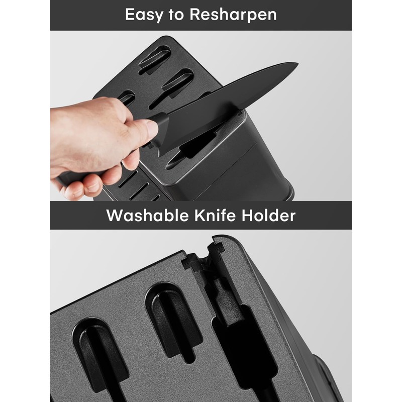 Knife Sets for Kitchen with Block, FOHERE 14 Pcs Kitchen