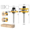 Set of 2PCS Shank Milling Cutter Router Bits Set T-slot
