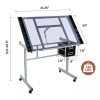Segawe Rolling Drawing Drafting Table Tempered Glass Art Craft Work