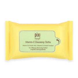 Pixi Beauty Vitamin-C Cleansing Cloths |Cleansing, Revitalizing, and Hydrating Disposable Face Towelettes| Pack of 10 Face Wipes