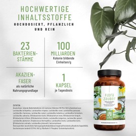 NATURTREU® Florazauber Kulturen Complex - Value Bundle 3 Pack - Gastric Juice-Resistant & Vegan - 23 Bacteria Strains Without Inulin - Complex Including Lactobacillus & Bifidobacteria, 60 Capsules