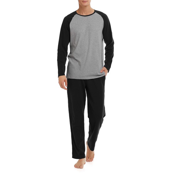DAVID ARCHY Men's Pyjamas Sets, Cotton Mens Pjs Nightwear Loungewear