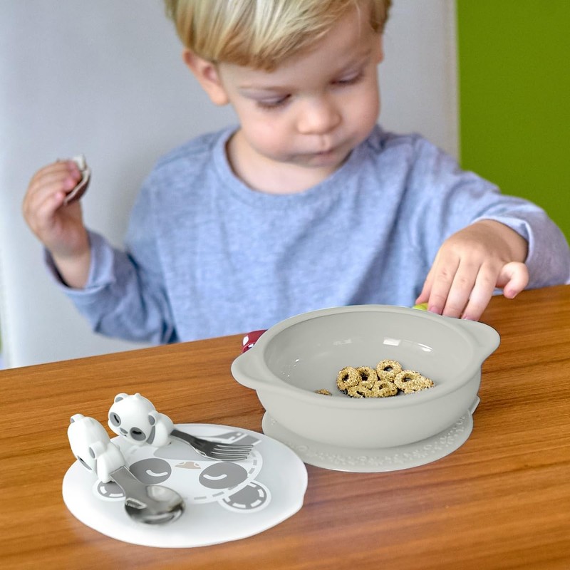 palm grasp spoon & fork panda