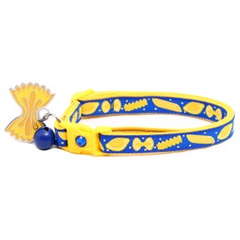 Noodle Cat Collar - Safety - Breakaway - Charm and Bell - Pugs2Persians (Large(10lbs & Up), Blue)