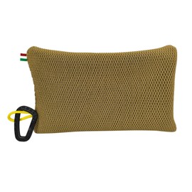 TAKIweb Beach and Sauna Cushion, Made in Italy, Ergonomic Support for Back and Neck, Floating, Quick Drying, with Carabiner, Relaxation on the Beach, Pool or Sauna. (Gold)