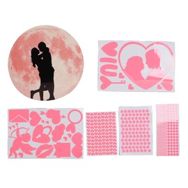 Valentine Day Wall Stickers Kiss Couples Moon Star Heart Dot Glow in The Dark Wall Decals 30cm