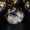 SIQUK 7-Piece Dice Set Polyhedral Dice Liquid Core Dice D4
