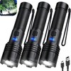 KINGCAESAR 3 Pack Rechargeable Flashlights 90,000 High Lumens, Super Bright
