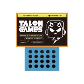 TALONGAMES Super Smooth Mouse Feet Skates Rounded Curved Edges Super Fast Smooth and Durable Sole for Universal (6mm x 20Pcs Black)
