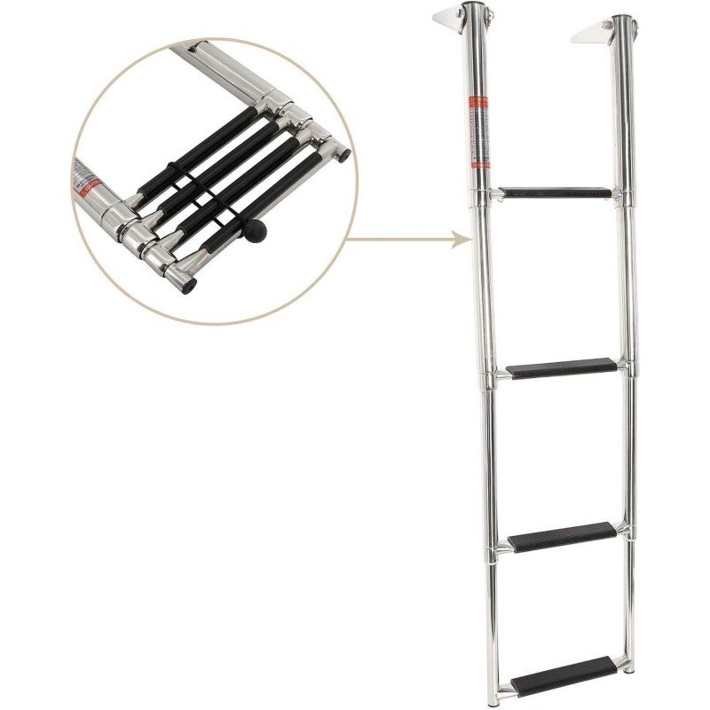 Amarine Made Boat Ladder 4 Step Telescoping Swim Marine Ladder