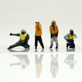 figreal 1/72 U.S.NAVY(1)YE4b 4体 彩色済みフィギュア 甲板作業員 アメリカ海軍 フライトデッキクルー レインボーギャング 黄