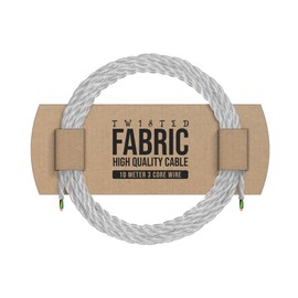 10 Meters / 32.8FT White Braided Cable, LEDSONE 3 Core Electrical Cables, Vintage Braided Flex Cable Twisted Fabric Electrical Wire for DIY Lamps Industrial Pendant Lights Lighting Appliances - White