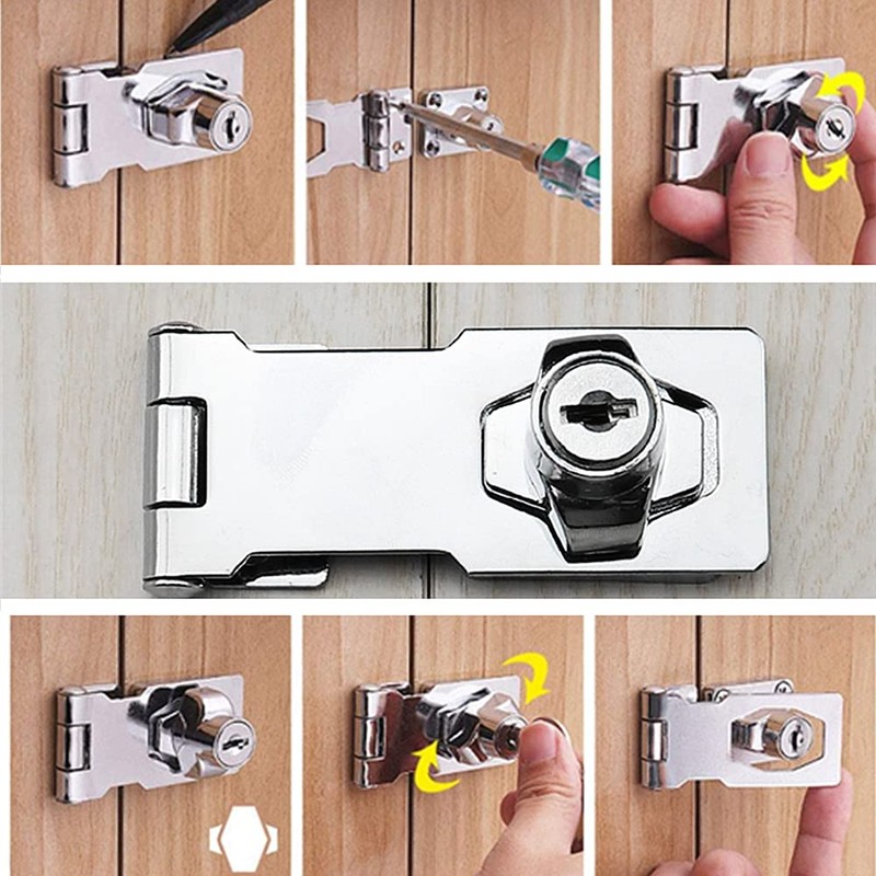 Hasp Door Lock 2 Pcs Heavy Duty Padlocks with Keys