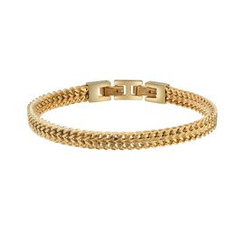 Van Heusen Men’s Stainless Steel Double Franco Chain Bracelet (Gold, 9.5" inches)