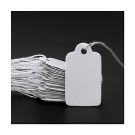CuiCanfla Marking Strung Price Tags, 200 Pcs White Writable Display Labels for Clothing, Crafts, Sale Pricing and Inventory