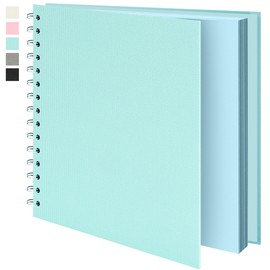 Vienrose Scrapbooking Album (20.5 x 20.5 cm) Photo Album, Travel Album with Textured Paper Cover, Ideal for Weddings, Children, Family, Graduations (20 Sheets/40 Pages, Aqua)