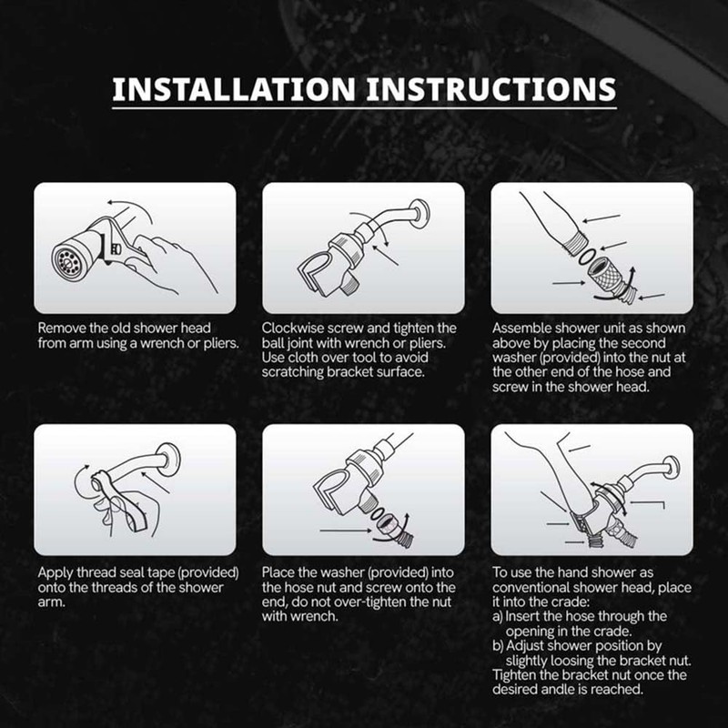 Thrifco 4809027 5 Pattern Multi-Function Massage Wall Mount Handheld Shower