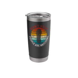 Running Runner Half Marathon Watching Spectator Vintage Stainless Steel Insulated Tumbler