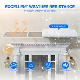 Awning for Door Entrance,32x40 inches Window Awnings for Doors Canopy Polycarbonate Cover Patio Door Awning UV Rain Snow Sunlight Protection Hollow Shee